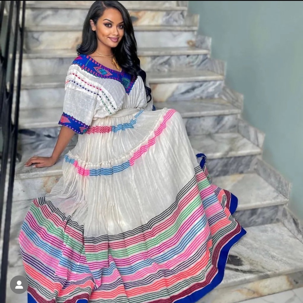 Ethiopian and Eritrean Traditional Habeshan Dress habsha Kemis|Zuria|
